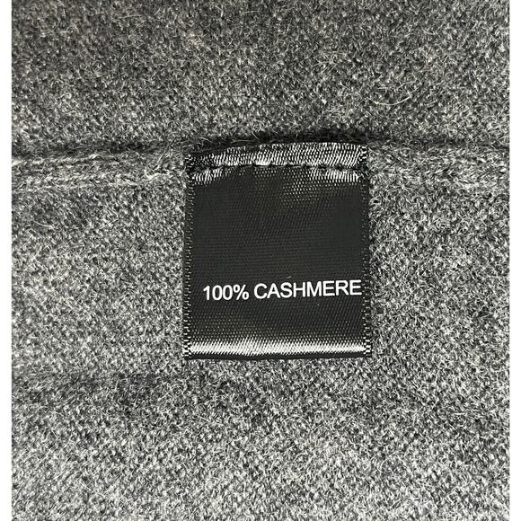 1-32 QI CASHMERE Men's Sweater V-Neck Charcoal-Gray 2XL - Picture 6 of 10